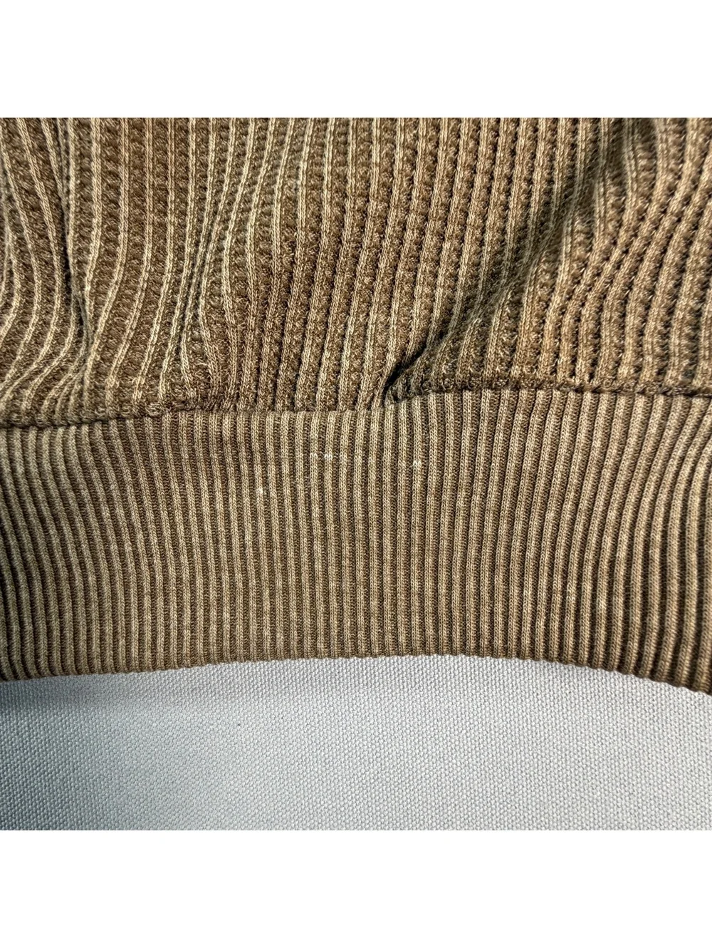 Vintage Envoy Quarter Zip Sweater Mens M Brown Ribbed 100% Cotton Knit Pullover